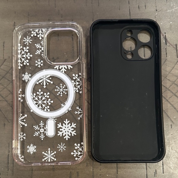 Tortoise Shell and Clear Snowflake Phone Cases - Picture 2 of 5